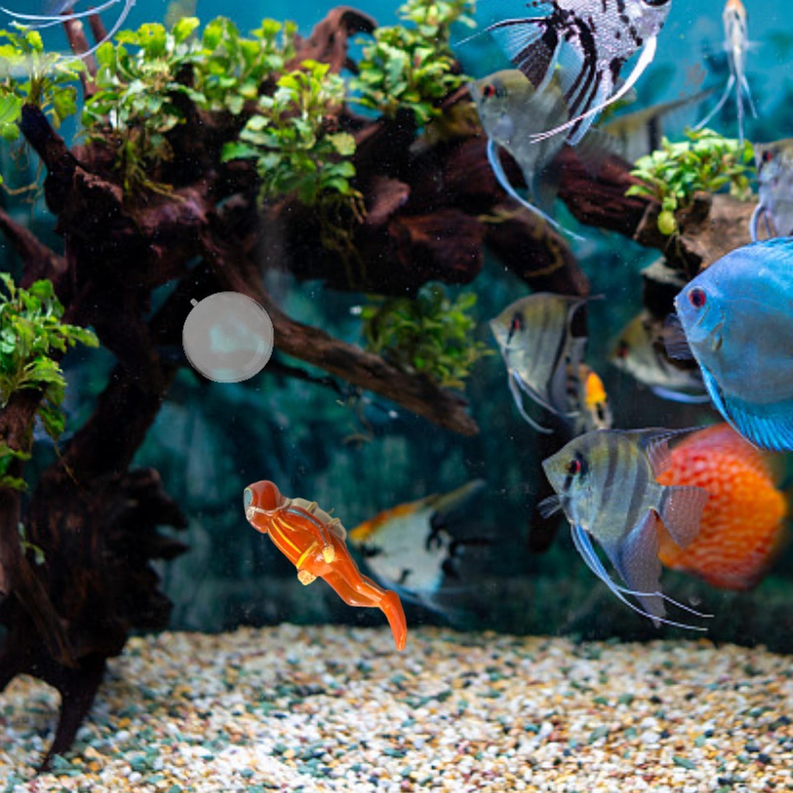 Aquarium Decor - تمثال صغير لغواص مصنوع من الراتنج،
