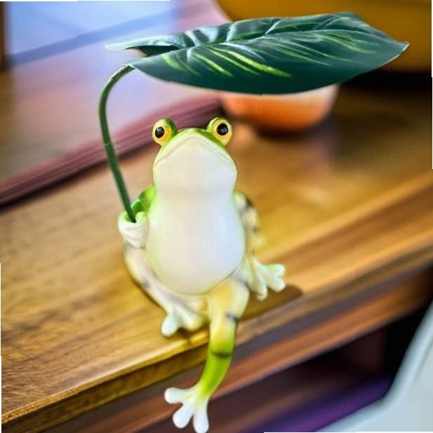 Aquarium Decor - تمثال حديقة على شكل ضفدع يحمل