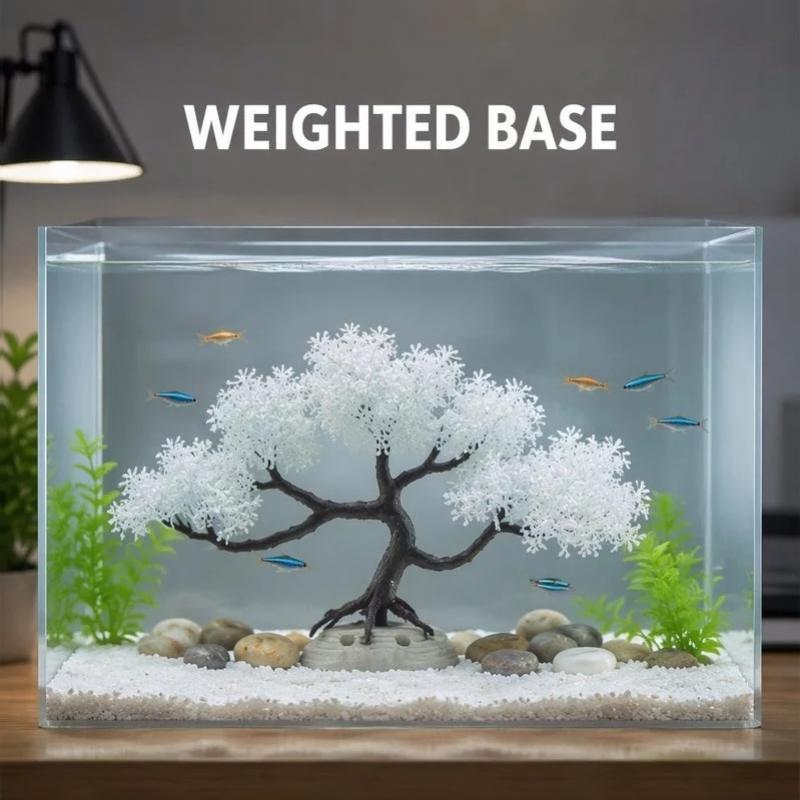[شجرة بونساي بيضاء اصطناعية بأ - مراجعة Aquarium Fish Betta وسعره