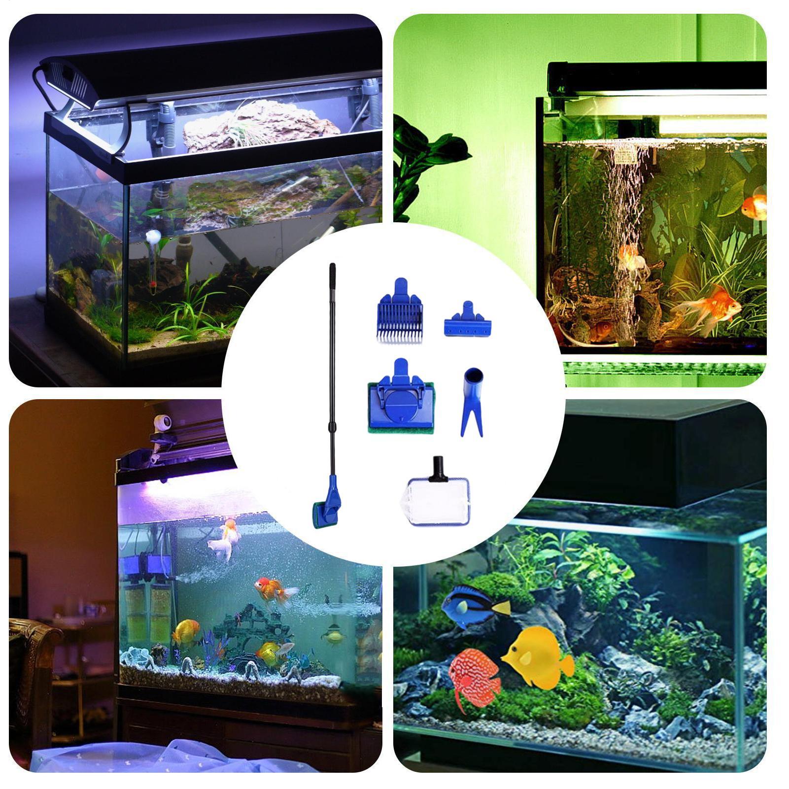 طقم تنظيف حوض السمك بمقبض طويل - مراجعة Aquarium Fish Betta وسعره